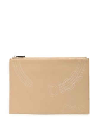 Dior 2022 Leather Homme clutch bag - unisex - Calf Leather - One Size - Brown