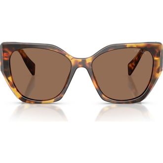 Prada 55mm Pillow Sunglasses in Honey Tortoise /Dark Brown at Nordstrom