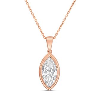 Diana M. Jewels 14kt rose gold 10.00 ct lab grown marquise bezel with bail pendant