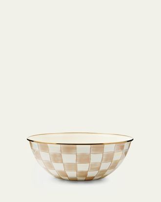 MacKenzie-Childs Mocha Check Large Everyday Bowl