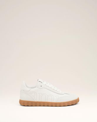 Ami White Cowhide Leather Step Sneakers White - 36 - Unisex