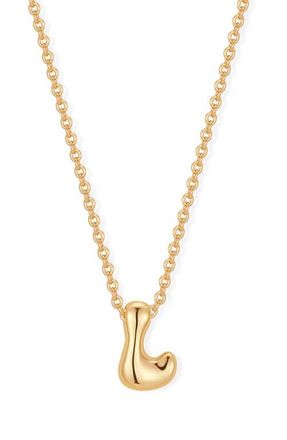 Brook & York Mini Pippa Bubble Initial Pendant Necklace in Gold L at Nordstrom