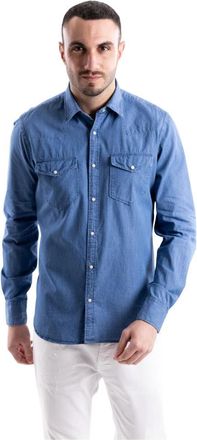 Xacus Active Tailor Fit Shirt - Heren - Spijkeroverhemden - Blauw - 3XL - Katoen - Overhemden