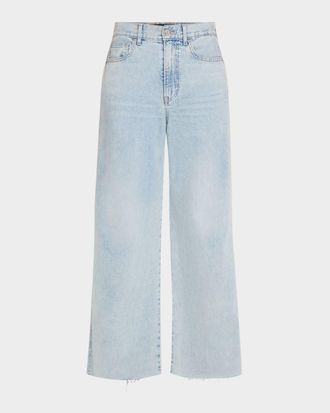 Veronica Beard Taylor Cropped High-Rise Wide Jeans
