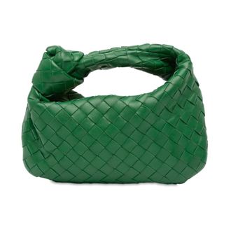 Bottega Veneta Pre-owned Handbags, female, Green, Size: ONE SIZE Pre-owned Woven Leather Top Handle Bag