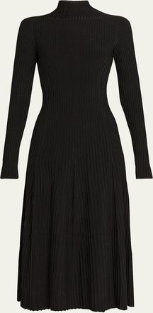 Adam Lippes Tabitha Turtleneck Rib Long-Sleeve Maxi Dress