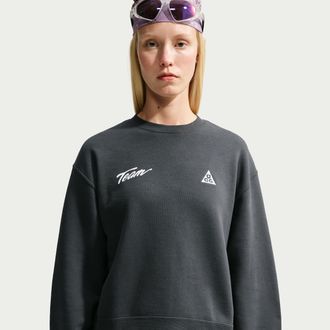 Nike Womens Nike ACG Tuff Fleece Crew-Neck Sweatshirt in Grey | IU8168-070