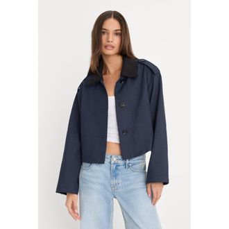 Good American Womens Swing Jacket | New Navy, Size Medium | Good American by Khlo&Egrave; Kardashian