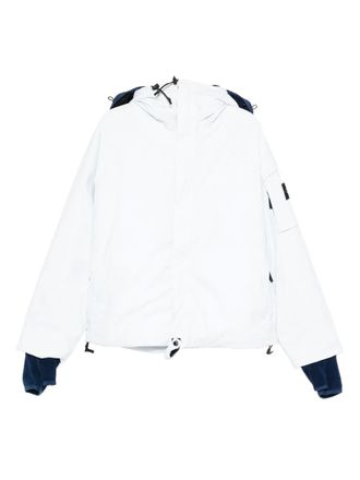 Stone Island logo-patch coat - men - Polyamide/Elastane/Polyurethane Resin/Polyamide/Polyester - M - Blue