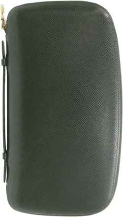 Louis Vuitton Episea Green Taiga Leather Long Wallet (Bi-Fold) (Pre-Owned)