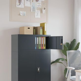Berkfield Home File Cabinet Anthracite 90x40x40 cm Steel in Black | Size: 90 x 40 x 40 cm