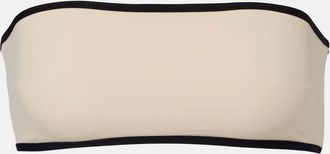 Toteme Stripe Edge strapless bikini top