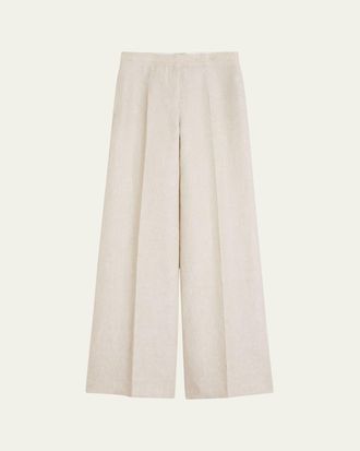 Max Mara Flax Linen Wide-Leg Pants