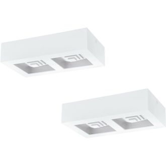 Loops 2 PACK Wall / Ceiling Light Modern White Box Lamp 255mm x 140mm 6.3W LED