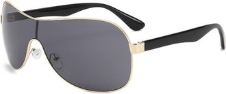 Generic Mens Metal Outdoor Sunglasses Driving Womens Vacation Sports Sun Glasses(Gold)