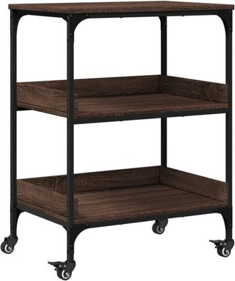 vidaXL Vidaxl - Carrito de cocina madera ingeniería marrón roble 60x41x80,5 cm