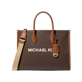 Michael Kors Tote Bags, female, Brown, Size: ONE SIZE Mirella Medium Signature Logo Tote Bag