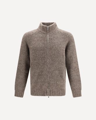 Brunello Cucinelli High-neck cashmere and silk Cardigan with zip Male 54