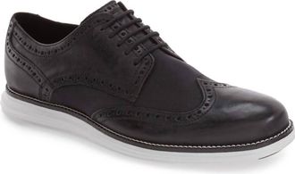 Cole Haan Mens Originalgrand Wingtip Oxford Shoes In Black Leather