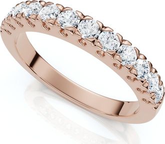 Pompeii3 1/2Ct Pave Diamond Wedding Anniversary Stackable Ring Gold Lab Grown