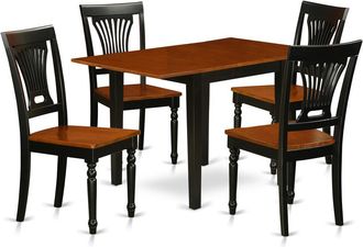East West Furniture Dining Room Set Black & Cherry, NDPL5-BCH-W