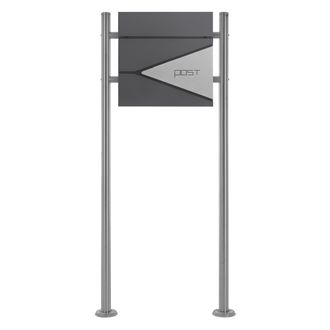ML Design Ecd Germany Buz&oacute;n De Correo Con Soporte 120 Cm Antracita Para Cartas Con Compartimento Para Peri&oacute;dico 37 X 37 X 11 Cm Acero Inoxidable Con 2 Llaves So