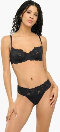 Cosabella Romanza Thong in Black at Nordstrom, Size X-Large
