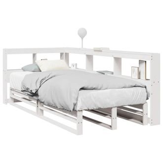 Berkfield Home Bookcase Bed without Mattress White 90x200cm Solid Wood Pine | Size: 90x200 cm