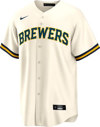 Nike Bob Uecker Milwaukee Brewers Retired Nike Mens MLB Replica Jersey in Brown | T770MZBHQ5L-HXD