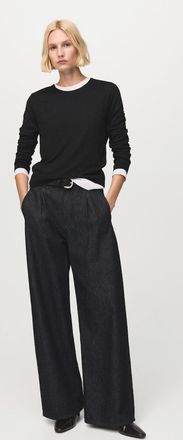 Mango Pullover maglia sottile collo stondato nero - Donna - XS - MANGO