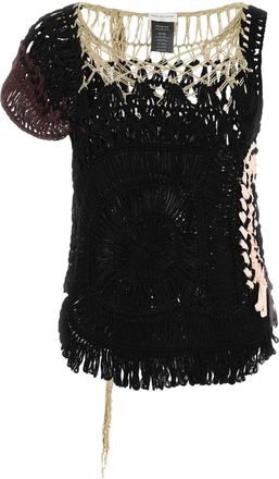 Dries Van Noten Black Crochet Top