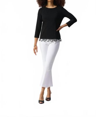 Joseph Ribkoff Womens Loop Detail Top In Black