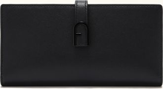 Furla Flow Continental Wallet Nero Black Claris Lux Calf Leather Woman