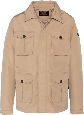 Schott NYC Beige Parka Jas met Puntkraag - Heren - Zomerjassen - Bruin - XL - Katoen - Jassen