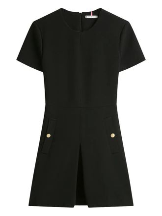 Tommy Hilfiger Mini-jurk met zak met knoop - Zwart