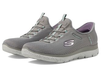 Skechers Summits Slip On Runners Womens Grey/Aqua 4
