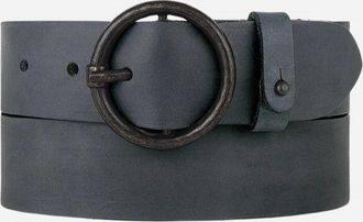 Amsterdam Heritage Pip Round Buckle Belt In Anthracite