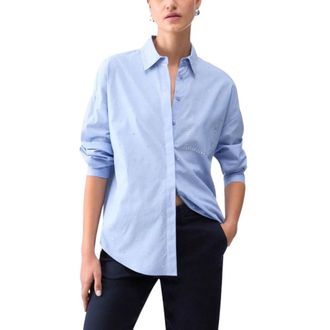 Liu Jo Shirts, female, Blue, Size: S Rhinestone Shirt