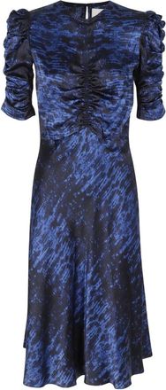 Isabel Marant Lemila Jurk - Dames - Casual kleedjes - Blauw - 2XS - Leer - Kleedjes
