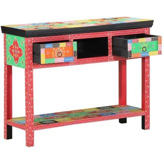 vidaXL Mesa Consola Multicolor 100 X 30 X 75 Cm Madera Maciza De Mango Vidaxl