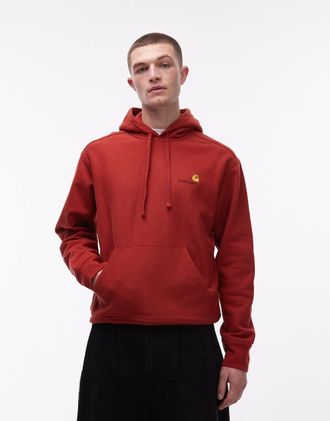 Carhartt Work in Progress American Script - Felpa con cappuccio color ruggine-Rosso