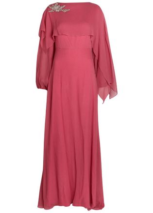 Erdem Cape-effect Silk-georgette Maxi Dress - Pink - 12 (UK12 / M)
