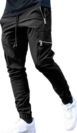 Generic Mens Sweatpant Jogging Bottoms Regular Fit Fleece Tracksuit Joggers Gym Sport Drawstring Trousers with Pockets Mens Slim Fits Cuffed Ankle Jogging Bot