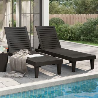 vidaXL Vidaxl - Tumbonas De Polipropileno Negro 2 Unidades 155x58x83 Cm