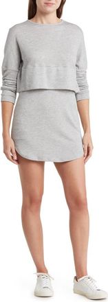 Go Couture Layered Long Sleeve Dress in Heather Grey at Nordstrom Rack, Size X-Large
