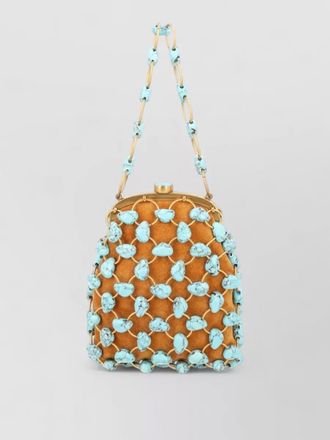 Cult Gaia beaded bucket bag chain strap