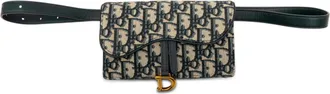 Dior Trotter Beige Navy Canvas Leather Fanny Pack (Pre-Owned)