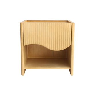 Miliboo Mesita De Noche Con Caj&oacute;n En Madera Maciza De Mango Nerea
