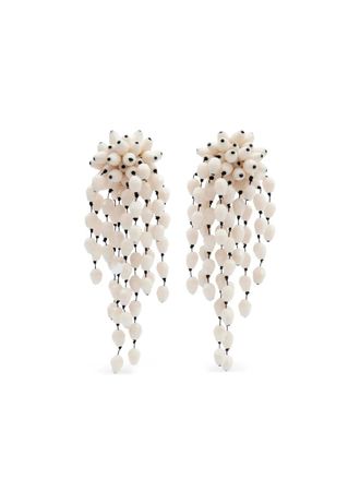 Isabel Marant clip-on earrings - women - Brass/glass - One Size - White