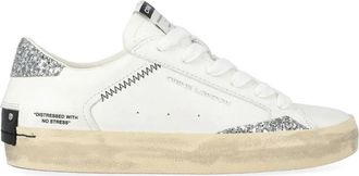 Crime London Distressed Sneaker - Dames - Sneakers - Wit - 40 EU - Leer - Schoenen